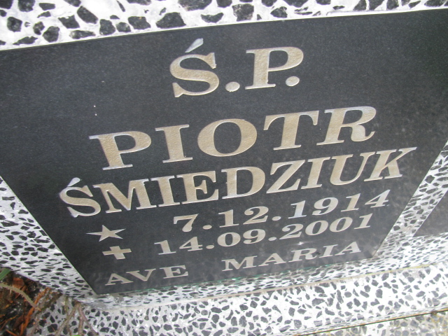 Piotr Śmiedziuk 1914 Świnoujście - Grobonet - Wyszukiwarka osób pochowanych
