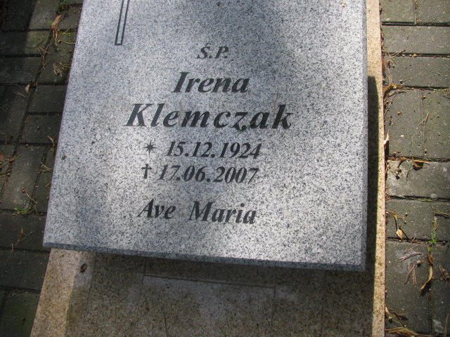 Irena Klemczak 1924 Świnoujście - Grobonet - Wyszukiwarka osób pochowanych
