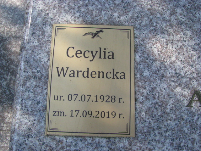 Cecylia Wardencka 1928 Świnoujście - Grobonet - Wyszukiwarka osób pochowanych