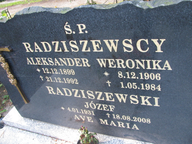 Weronika Radziszewska 1906 Świnoujście - Grobonet - Wyszukiwarka osób pochowanych