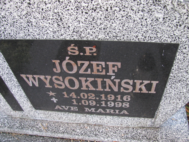 Józef Wysokiński 1916 Świnoujście - Grobonet - Wyszukiwarka osób pochowanych