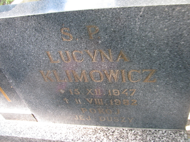 Lucyna Klimowicz 1947 Świnoujście - Grobonet - Wyszukiwarka osób pochowanych