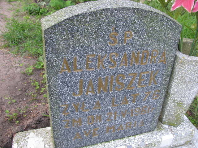 Aleksandra Janiszek 1887 Świnoujście - Grobonet - Wyszukiwarka osób pochowanych