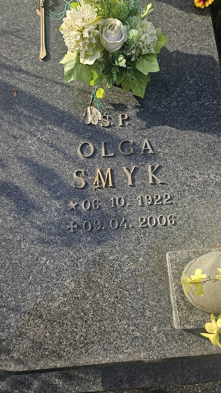 Olga Smyk 1922 Świnoujście - Grobonet - Wyszukiwarka osób pochowanych