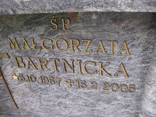 Małgorzata Bartnicka 1957 Świnoujście - Grobonet - Wyszukiwarka osób pochowanych