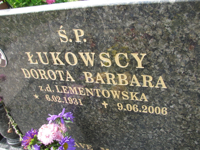 Dorota Łukowska 1931 Świnoujście - Grobonet - Wyszukiwarka osób pochowanych