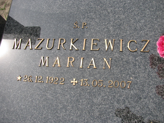 Marian Mazurkiewicz 1922 Świnoujście - Grobonet - Wyszukiwarka osób pochowanych