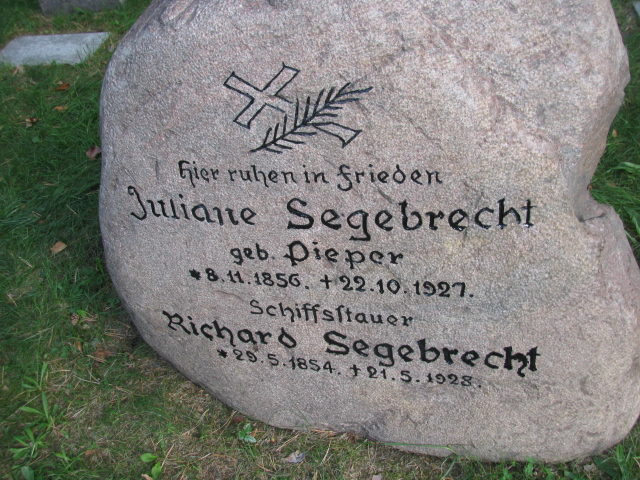 Richard Segebrecht 1854 Świnoujście - Grobonet - Wyszukiwarka osób pochowanych