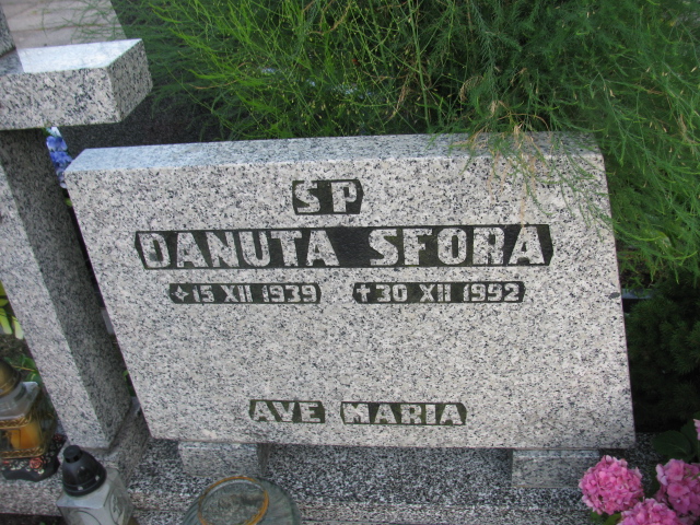 Danuta Sfora 1939 Świnoujście - Grobonet - Wyszukiwarka osób pochowanych