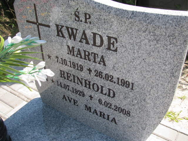 Marta Kwade 1919 Świnoujście - Grobonet - Wyszukiwarka osób pochowanych