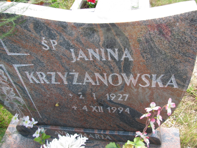 Janina Krzyżanowska 1927 Świnoujście - Grobonet - Wyszukiwarka osób pochowanych