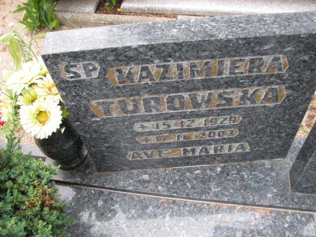 Kazimiera Turowska 1929 Świnoujście - Grobonet - Wyszukiwarka osób pochowanych