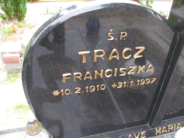 Franciszka Tracz 1910 Świnoujście - Grobonet - Wyszukiwarka osób pochowanych