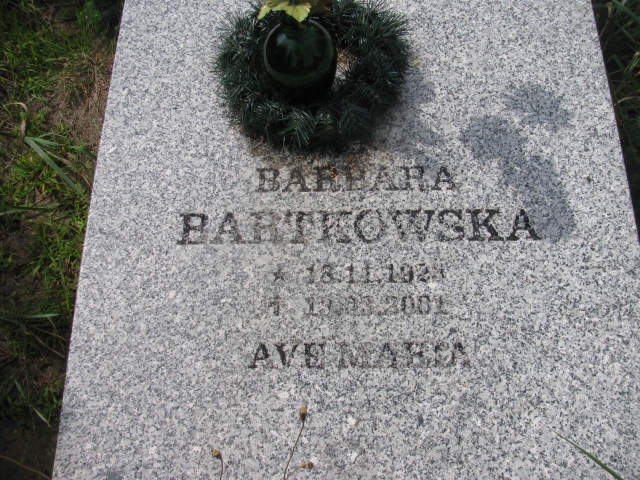 Barbara Bartkowska 1932 Świnoujście - Grobonet - Wyszukiwarka osób pochowanych