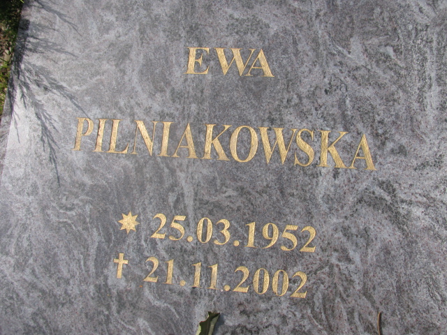 Ewa Pilniakowska 1952 Świnoujście - Grobonet - Wyszukiwarka osób pochowanych